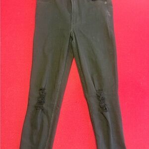 Express Black Distressed Skinny Jeans